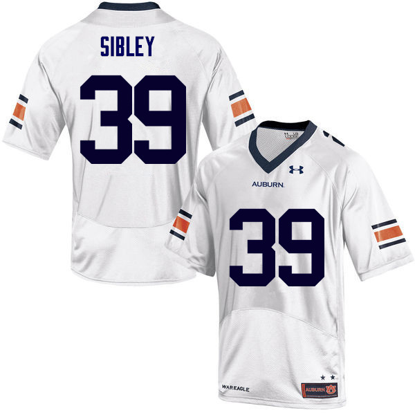 Men's Auburn Tigers #39 Conner Sibley White College Stitched Football Jersey